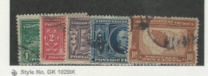 United States, Postage Stamp, #323-327 Set Used, 1904 Nice Condition