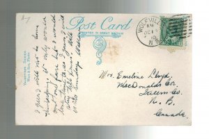 1910 Wolfville NS Canada postcard Cover HMS Battleship King Edward VII NAvy