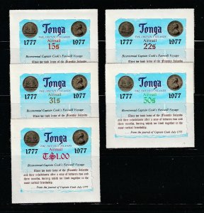 Tonga C219-C223 Set MNH Coins On Stamps