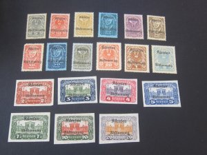 Austria 1920 Sc B11-29 set MH