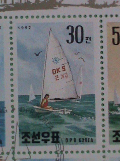 KOREA STAMP 1992  RICCIONE'92  YACHTS SAILING - CTO- NH S/S SHEET- #2  VERY RARE