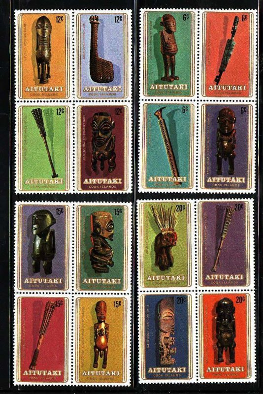 Aitutaki-Sc#199-207- id7-unusd NH set -Artifacts-1980-