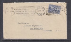 AUSTRALIA,1936 Bank of NSW cover, 3d South Australia Centenary, Melbourne to USA