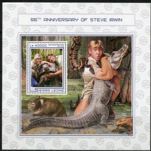 SIERRA LEONE 2017  55th BIRTH  ANNIVERSARY  OF STEVE IRWIN  S/S   MINT NH