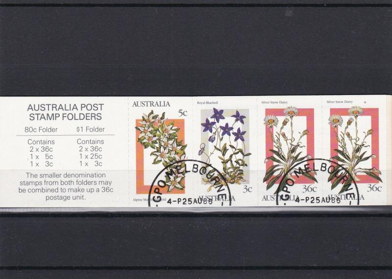 Australia Flowers Stamps Cancelled Booklet Ref 26214