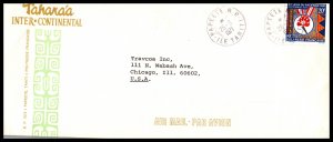 French Polynesia Hotel Tahakaa Inter-Continental to Chicago,IL 1971 Airmail C...