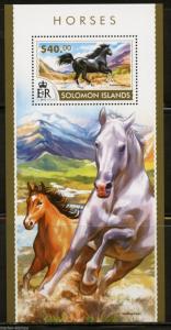 SOLOMON ISLANDS 2015 HORSES SOUVENIR SHEET   MINT NH