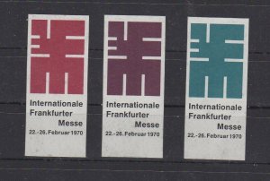 German Advertising Stamps- Set of 3 1970 Frankfurt Exposition - MNH OG 