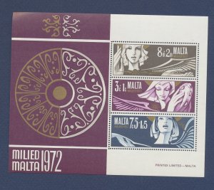 MALTA - Scott B12a  - MNH S/S - Angels, Music - 1972