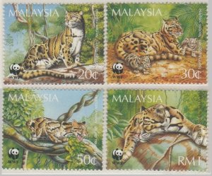 Malaysia 1995 Endangered Species Clouded Leopard Set of 4V SG#563-566 MNH