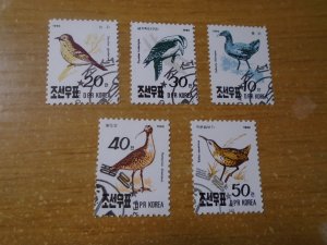 Korea  People's Republic  #  2957-61  used    Birds
