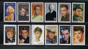 SET OF THE 1st 12 LEGENDS OF HOLLYWOOD MNH SINGLES