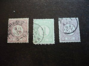 Stamps - Netherlands - Scott# 34,35,37 - Used Part Set of 3 Stamps