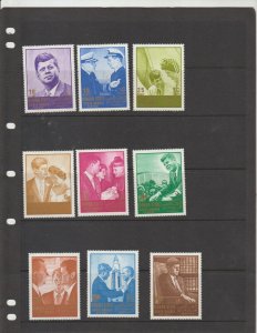 Aden / South Arabia / Mahra 1967 - JFK, President Kennedy   Set of 9 values  MNH