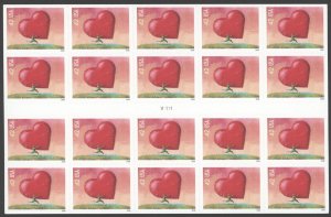 2008 US Scott #4270a, 42c Love/Man Carrying Heart, Booklet of 20 MNH