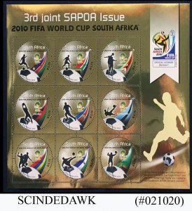 SOUTH AFRICA 2010 FIFA WORLD CUP / SOCCER 3rd JOINT SAPOA ISSUE - GOLD - M/S MNH