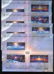 United Nations SCOTT SC41 1992 MISSION TO PLANET EARTH SET of 4 SOUVENIR CARDS