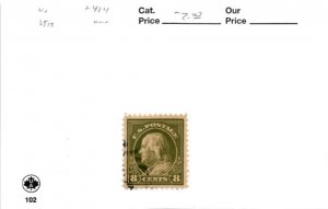 United States Postage Stamp, #414 Used, 1912 Ben Franklin (AB)