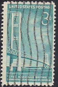 1109 3 cent Mackinac Bridge (1958) Stamp used Fine