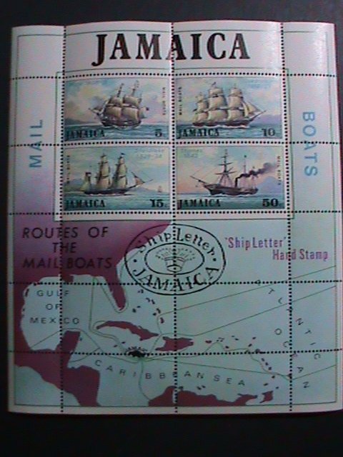 JAMAICA-1974-SC#382a ROUTH OF THE MAIL BOATS MNH-S/S-VF WE SHIP TO WORLD WIDE