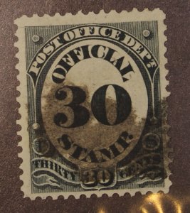 Scott 055 - 30 Cents Post Office Official - Used - Nice Stamp - SCV - $25.00