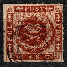 Denmark #9 F-VF Used CV $15.00 (X7445)