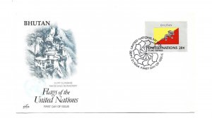 United Nations #438 Flag Series 1984, Bhutan ArtCraft FDC