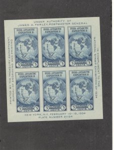 US SCOTT# 735 SOUV SHEET MNH