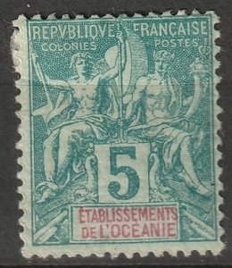 French Polynesia 1892 Sc 4 MH* some disturbed gum