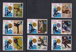 Belize #503-510 cancelled 1980 Olympic games  . winning countries  + labels