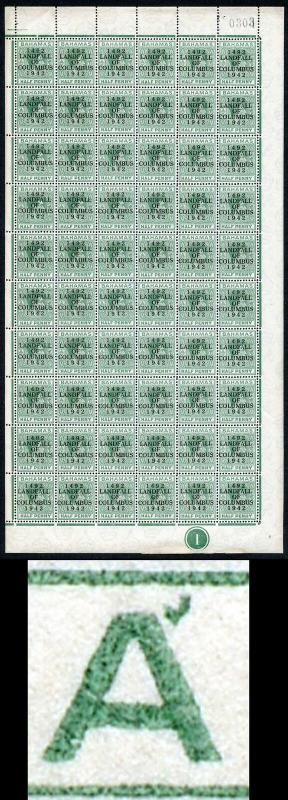 Bahamas KGVI SG162c 1/2d Columbus Variety Accent Flaw (R1/5 1938 printing only)