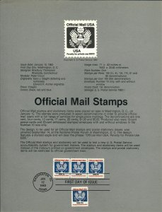 US SP602 Official Mail Souvenir Page #O130