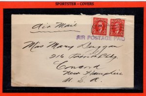 Scarce AIR POSTAGE PAID H/s on 6c cover to USA from Canada Mufti issue