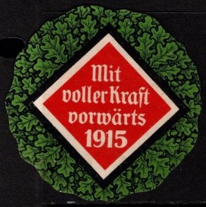 1915 Germany WW I Propaganda Poster Stamp Forward With Full Speed