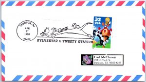 US SPECIAL EVENT COVER POSTMARK SYLVESTER & TWEETY AT TRENTON N.J. 1998