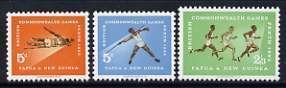 PAPUA NEW GUINEA - 1962 - 7th Commonwealth Games - Perf 3v Set-Mint Never Hinged