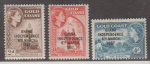 Ghana Scott #25-26-27 Stamps - Mint NH Set