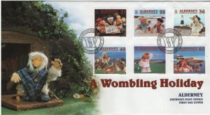 Alderney 2000 FDC Sc 148-153 The Womblies on Holiday