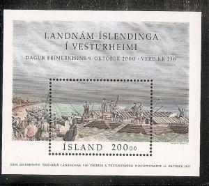 Iceland 921 MNH 2000 Stamp Day Souv. Sheet