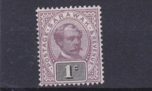 SARAWAK  1886  S G 8   1C  PURPLE & BLACK   UNUSED NO GUM  