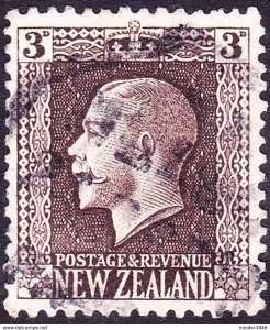 NEW ZEALAND 1915 KGV 3d Chocolate SG420b FU