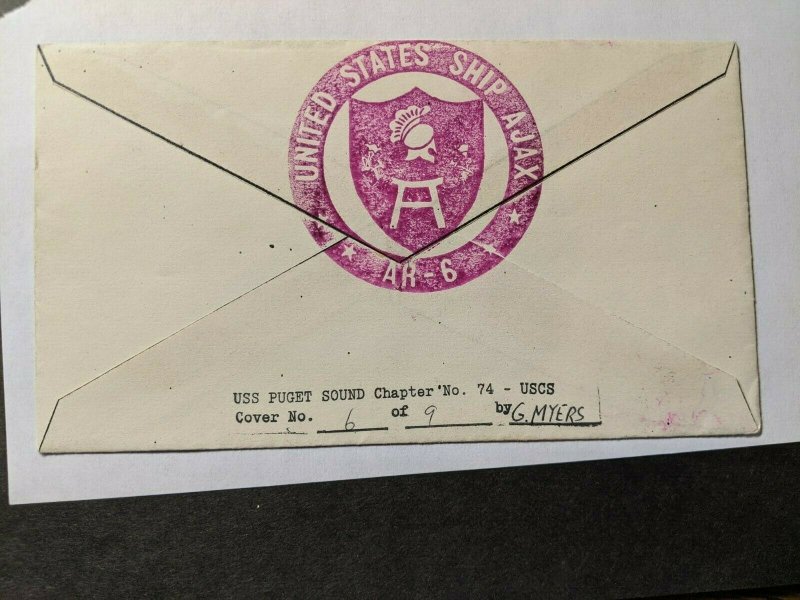 USS PT-165 & PT-173 Naval Cover 1983 SS STANVAC MANILA WWII Cachet USS AJAX AR-6