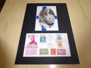 Mannerheim photograph and 1960 USA FDC mount matte size A4