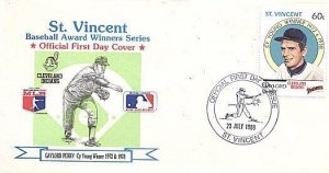 ST. VINCENT 1989 BASEBALL GAYLORD PERRY CY YOUNG FDC