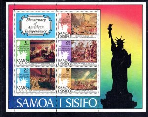 SAMOA #432a 1976 AMERICAN INDEPENDENCE BICENTENNIAL MINT VF NH O.G S/S