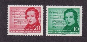 Germany DDR 303-04 MNH 1956 Music by Robert Schumann Set Very Fine