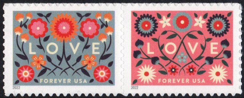 SC#5660-61 (Forever) LOVE Pair (2022) SA