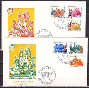 Luxembourg, Scott cat. B276-B281. Castles issue. 2 First day covers.