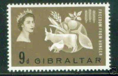 Gibraltar Scott 161 Freedom from hunger issue