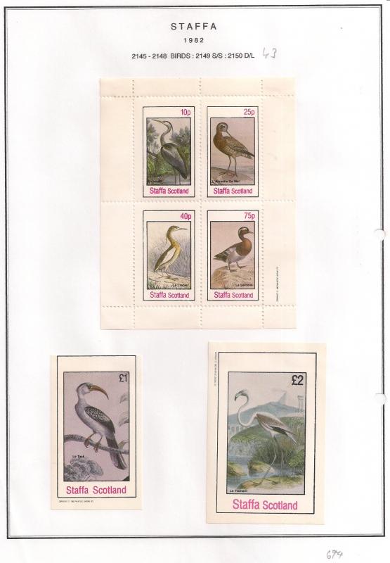 SCOTLAND - STAFFA - 1982 - Birds #56 - Perf 4v, Souvenir, De Luxe  Sheets - MLH